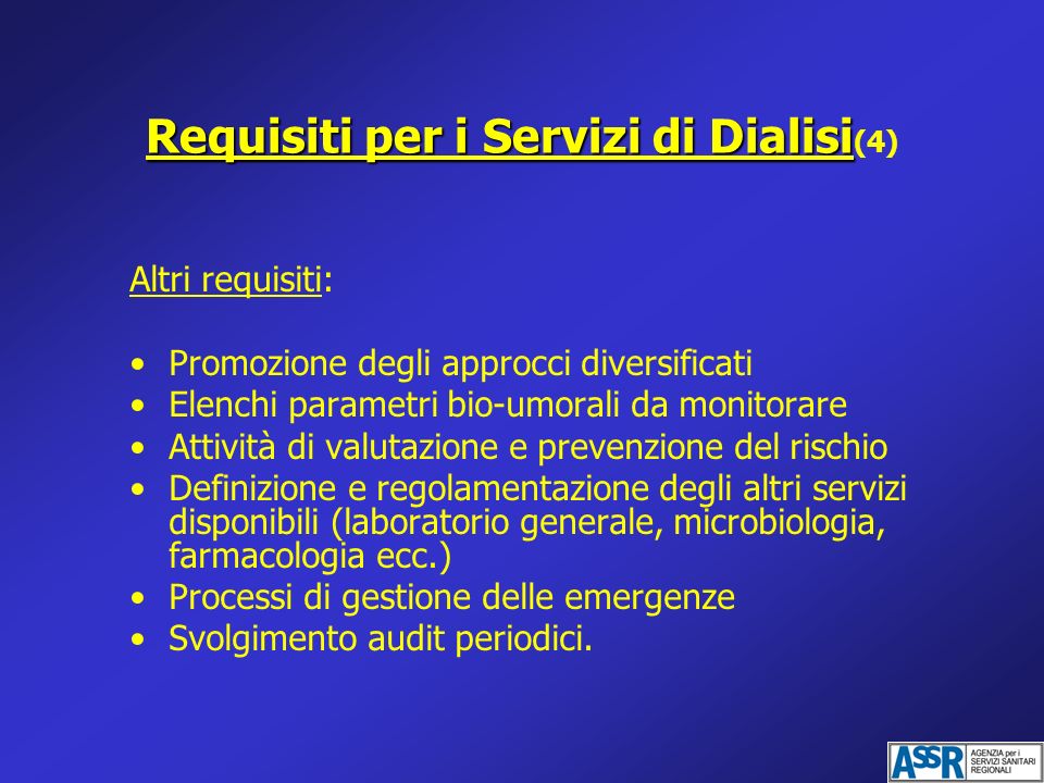Requisiti per i Servizi di Dialisi(4)