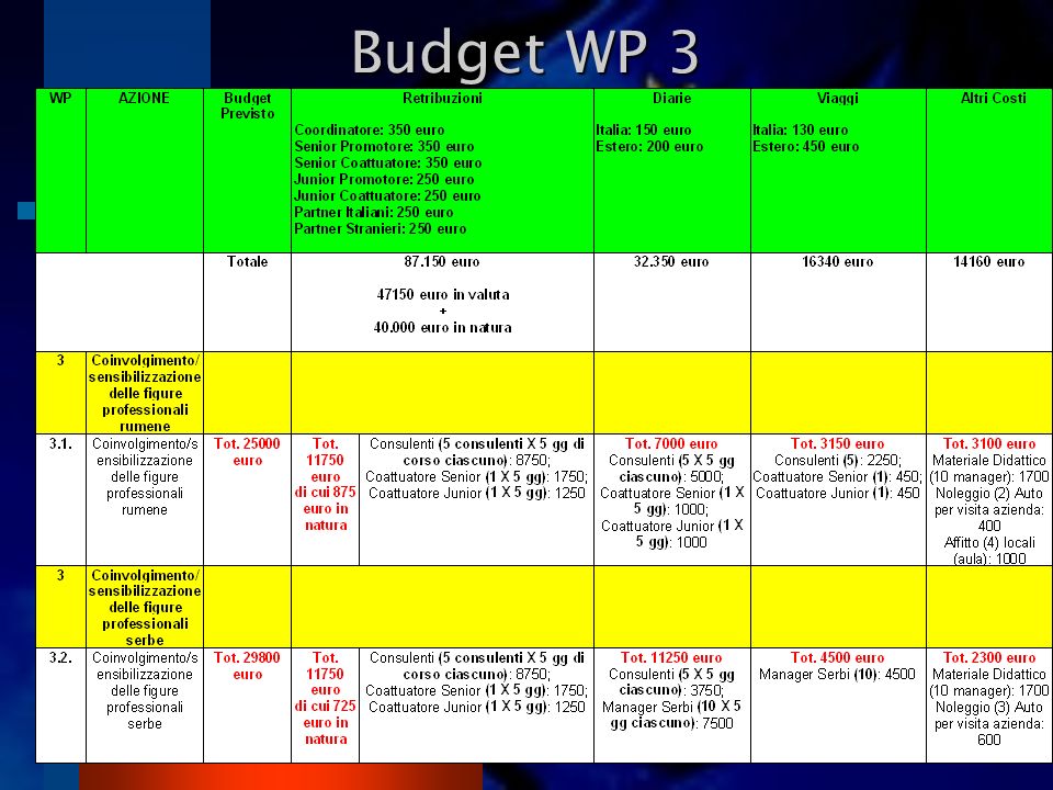 Budget WP 3