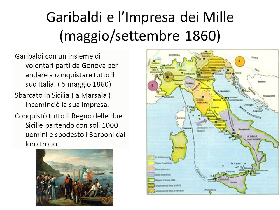 Garibaldi e l’Impresa dei Mille (maggio/settembre 1860)