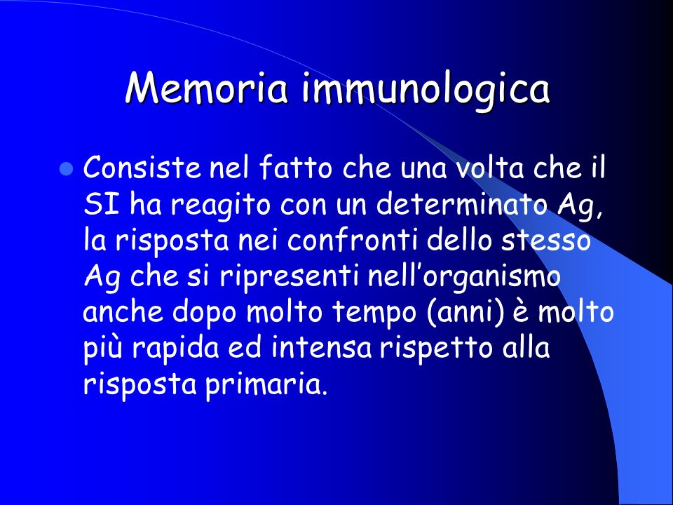 Memoria immunologica