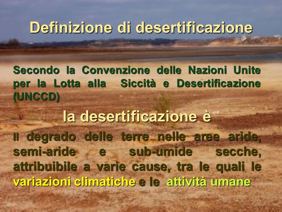 Definizione di desertificazione