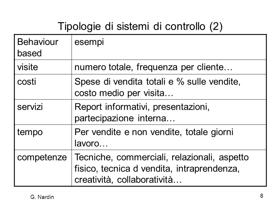 Tipologie di sistemi di controllo (2)