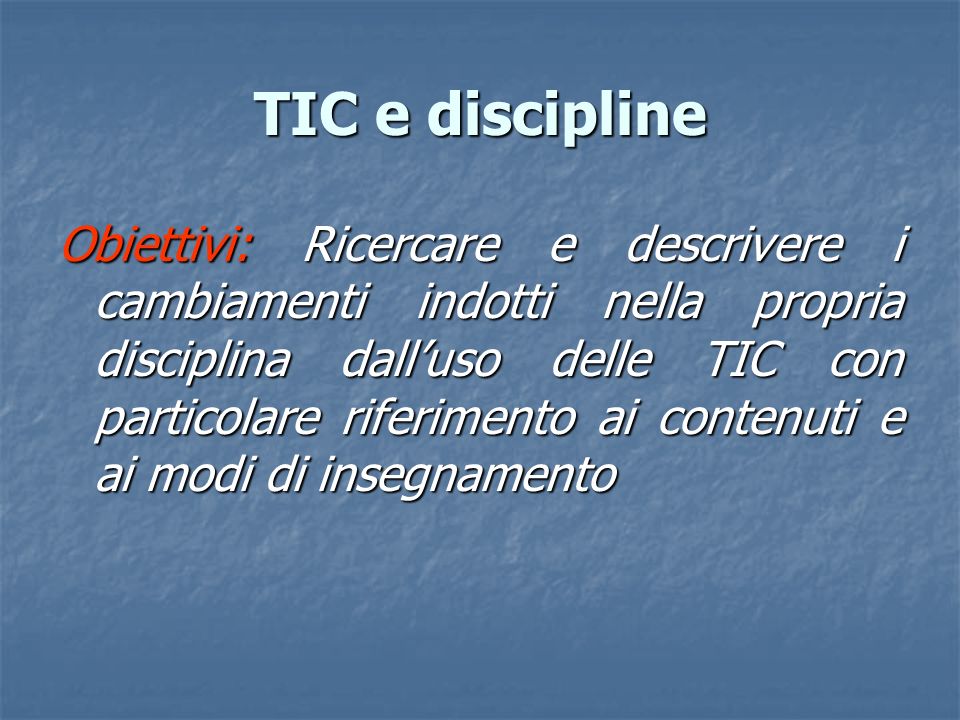 TIC e discipline