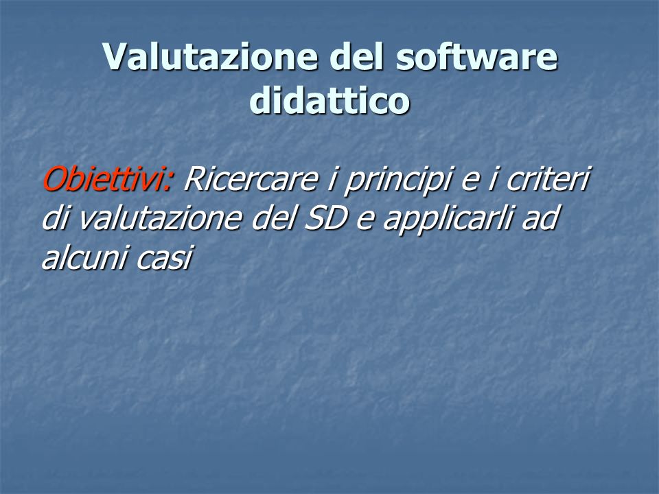 Valutazione del software didattico