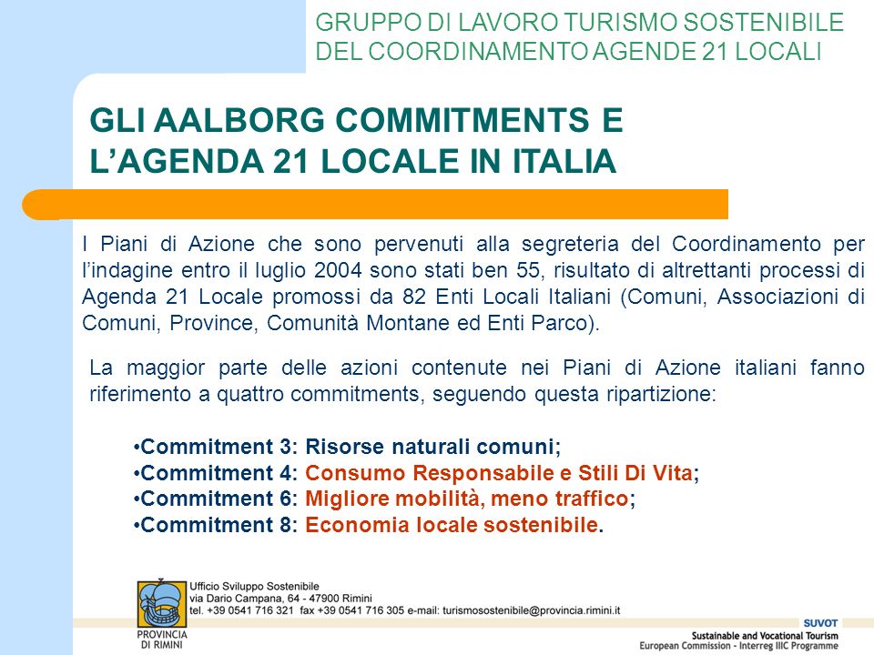 GLI AALBORG COMMITMENTS E L’AGENDA 21 LOCALE IN ITALIA