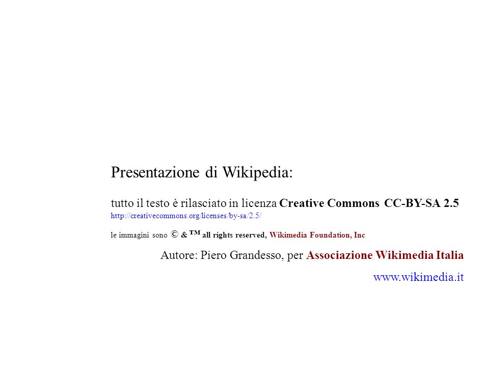 Presentazione di Wikipedia: