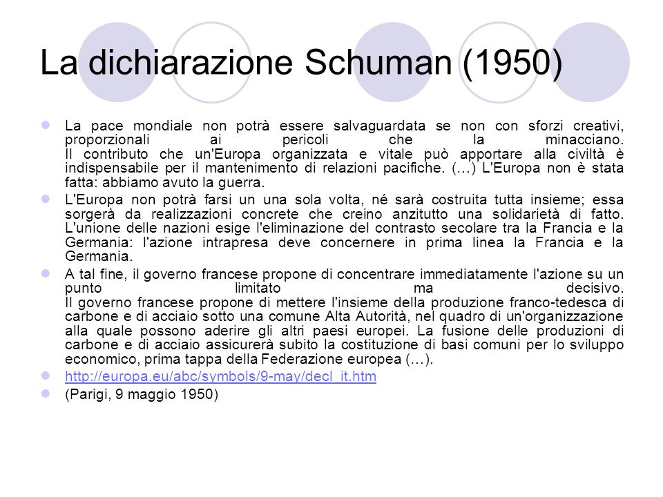 La dichiarazione Schuman (1950)