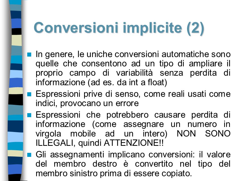 Conversioni implicite (2)