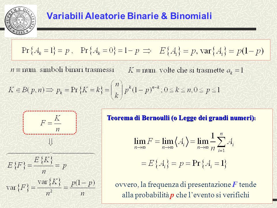 Variabili Aleatorie Binarie & Binomiali