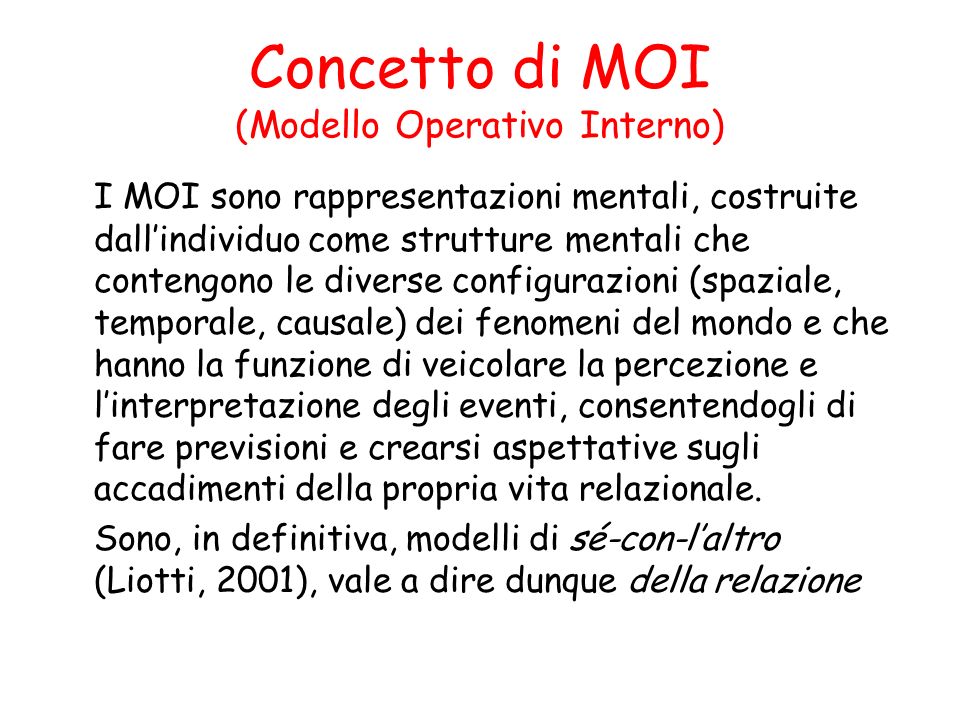Concetto di MOI (Modello Operativo Interno)