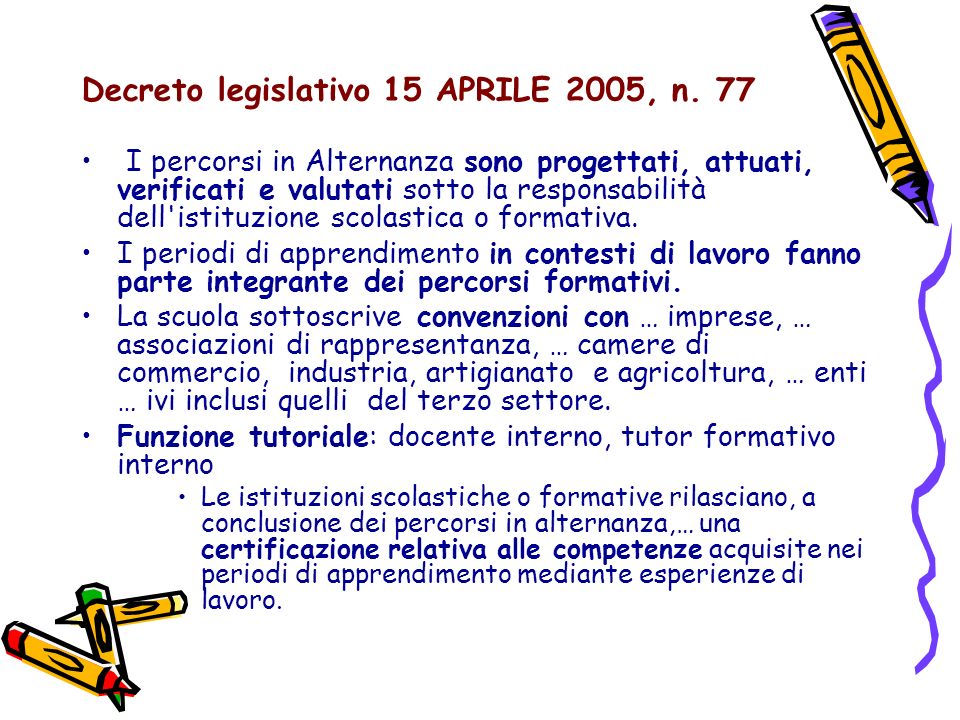 Decreto legislativo 15 APRILE 2005, n. 77