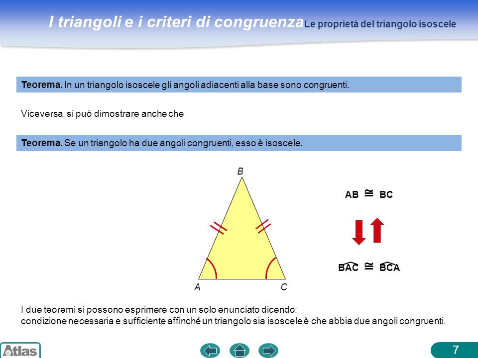 7 Le proprietà del triangolo isoscele