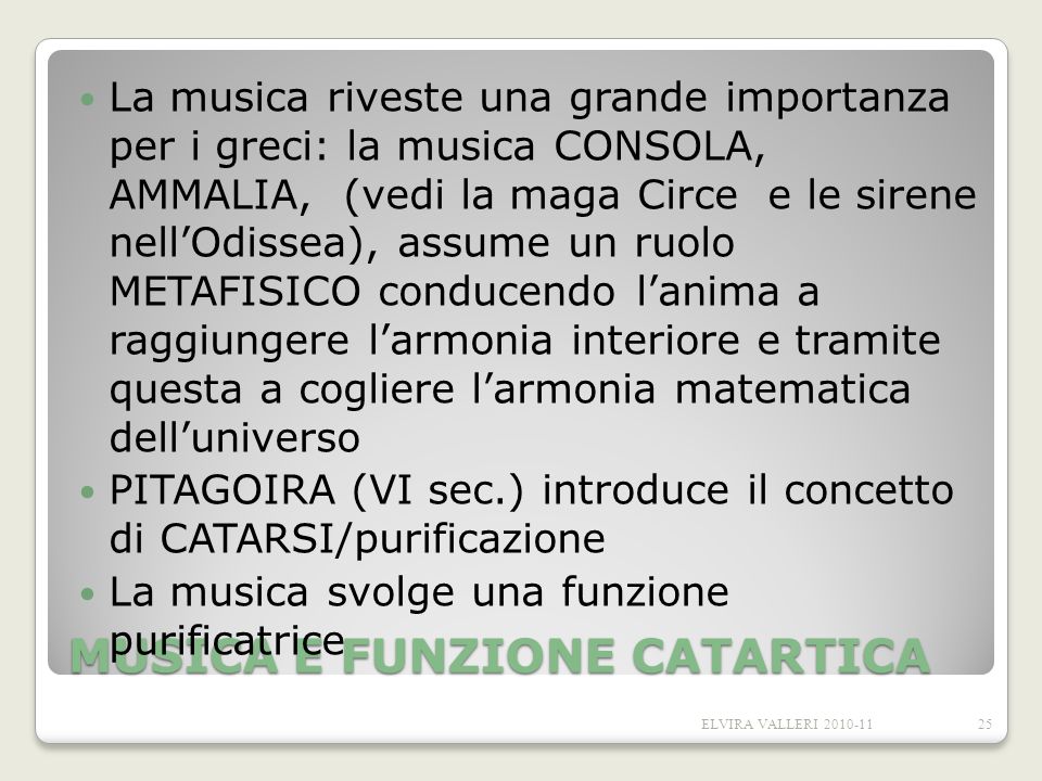 MUSICA E FUNZIONE CATARTICA