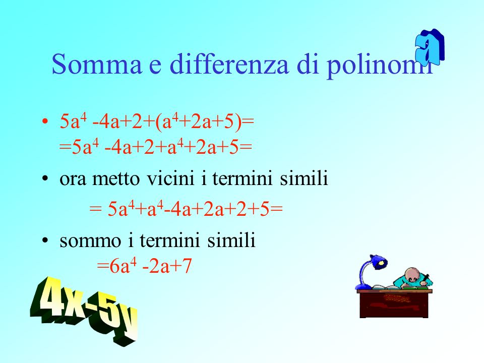 Somma e differenza di polinomi
