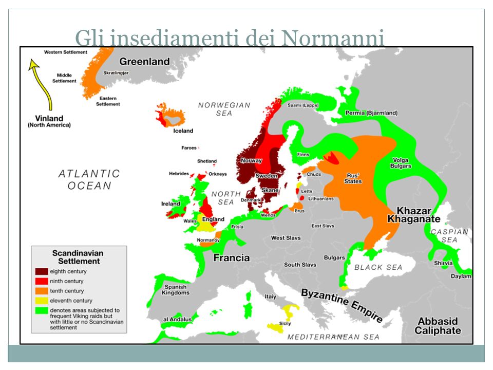 Gli insediamenti dei Normanni