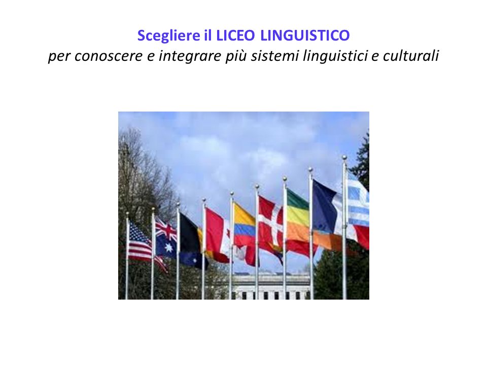Scegliere il LICEO LINGUISTICO per conoscere e integrare più sistemi linguistici e culturali