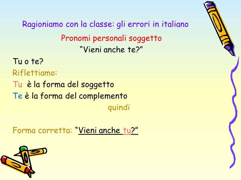 Ragioniamo con la classe: gli errori in italiano