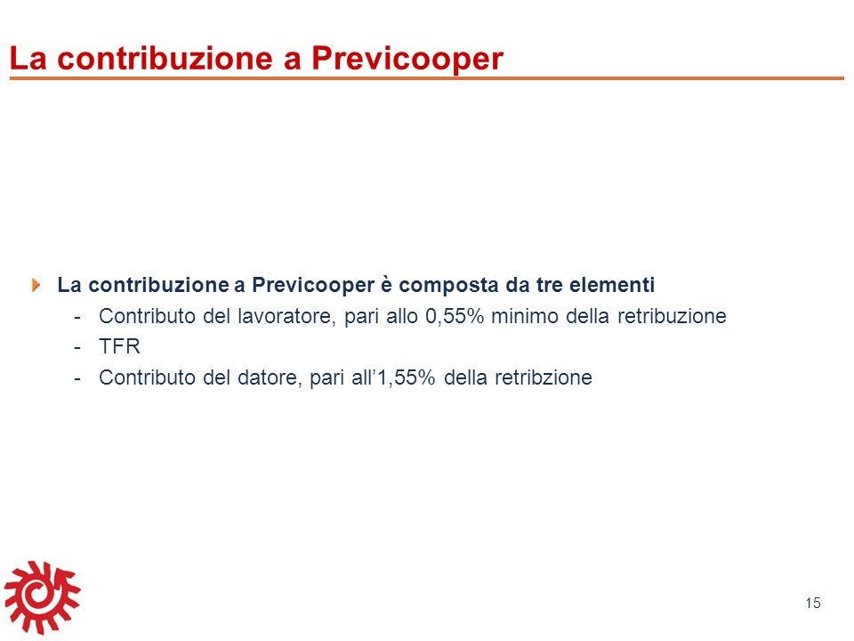 La contribuzione a Previcooper