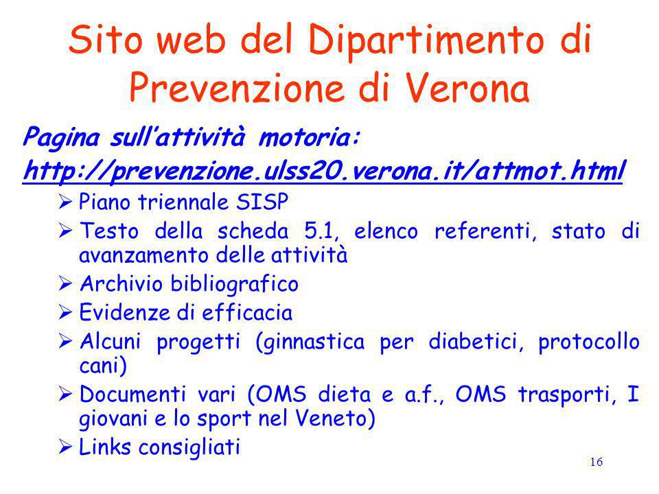 Sito web del Dipartimento di Prevenzione di Verona