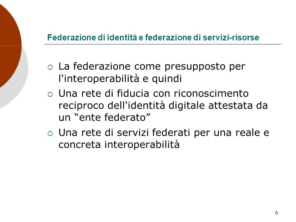 Federazione di identità e federazione di servizi-risorse