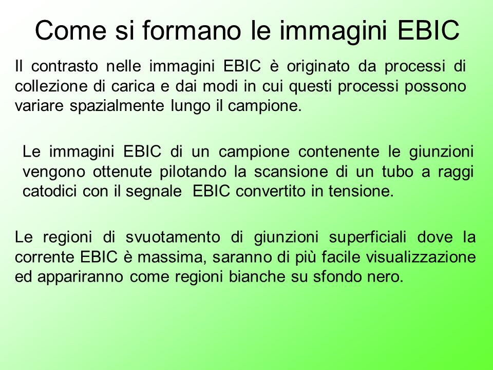 Come si formano le immagini EBIC