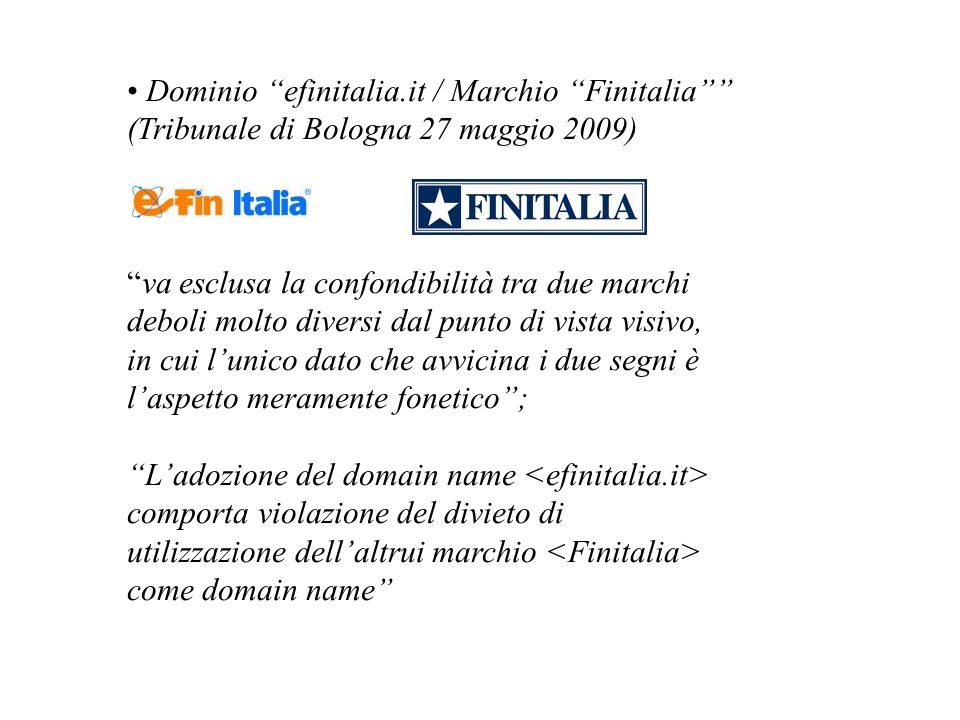 • Dominio efinitalia.it / Marchio Finitalia