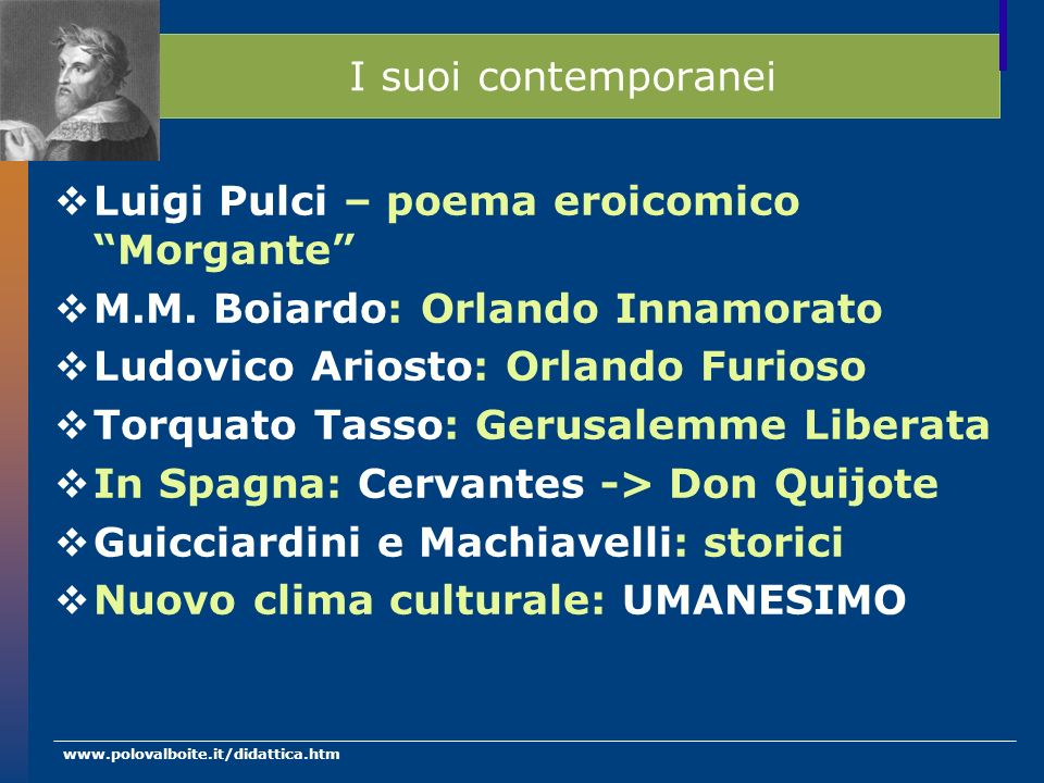 Luigi Pulci – poema eroicomico Morgante