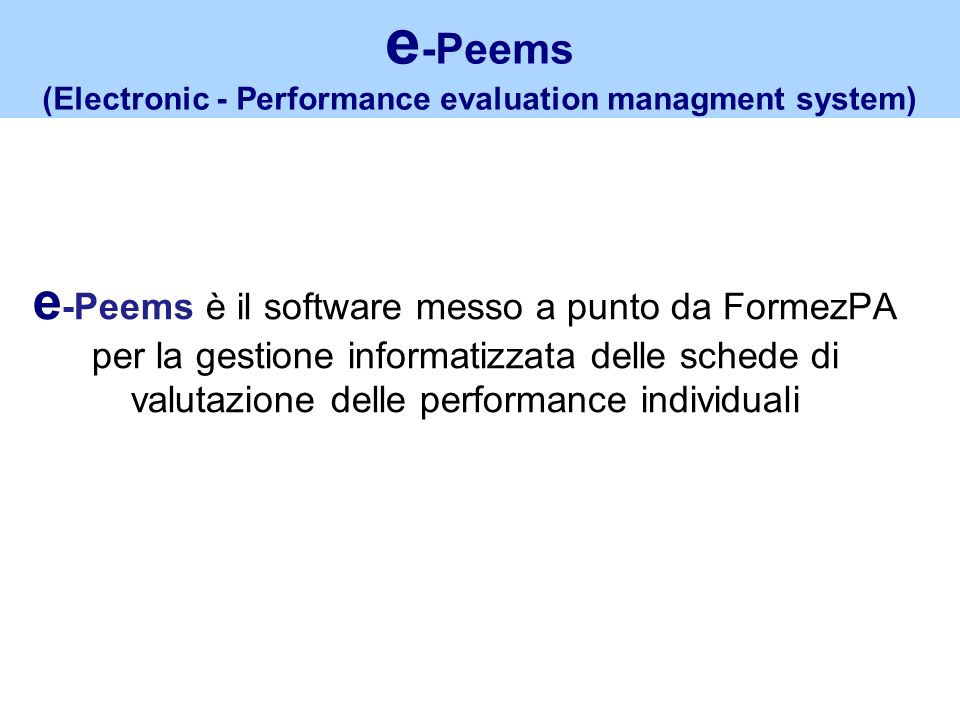 (Electronic - Performance evaluation managment system)