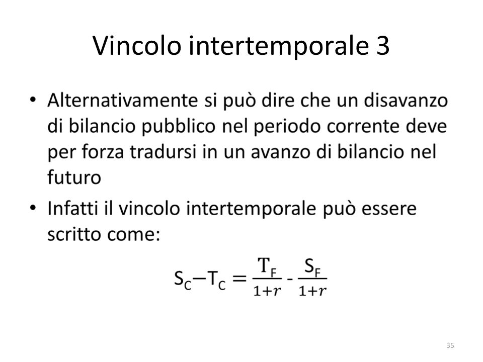 Vincolo intertemporale 3