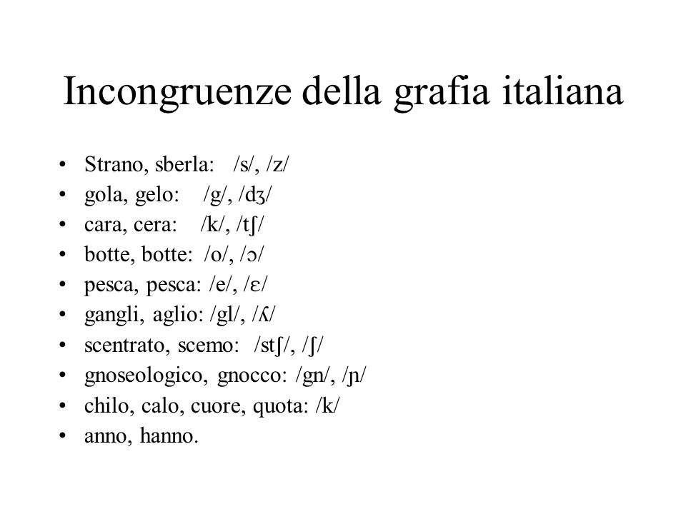 Incongruenze della grafia italiana