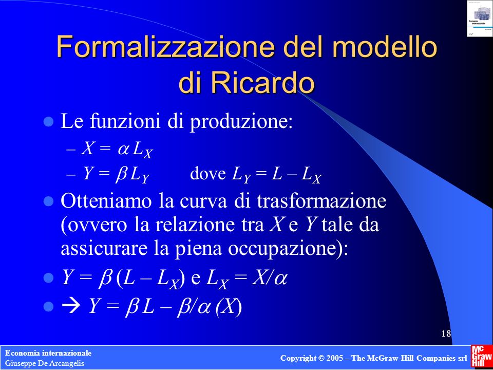 Formalizzazione del modello di Ricardo