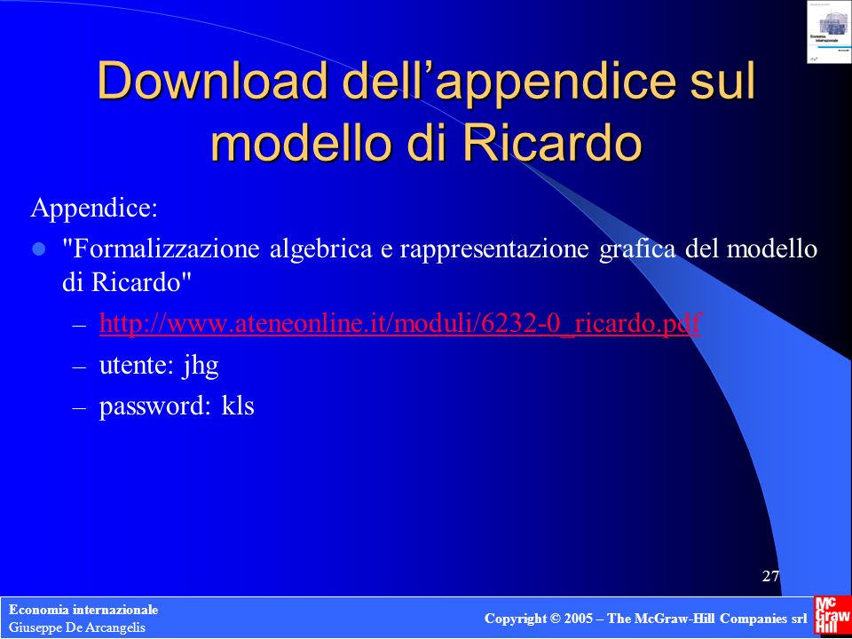 Download dell’appendice sul modello di Ricardo