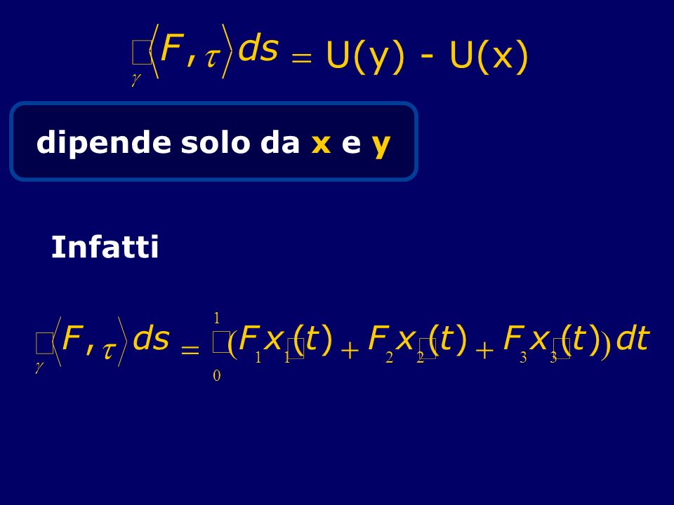ò F , t d s = U(y) - U(x) ò F , t d s = ¢ x ( ) +