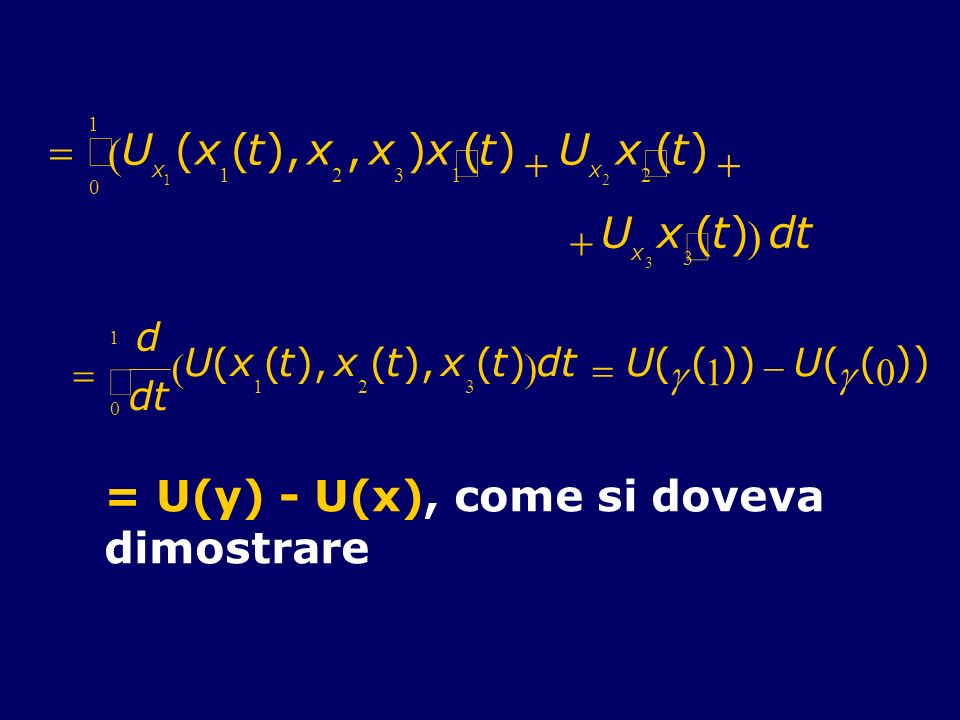 ò = U ( t ), , ) ¢ + d = U(y) - U(x), come si doveva dimostrare ò d =