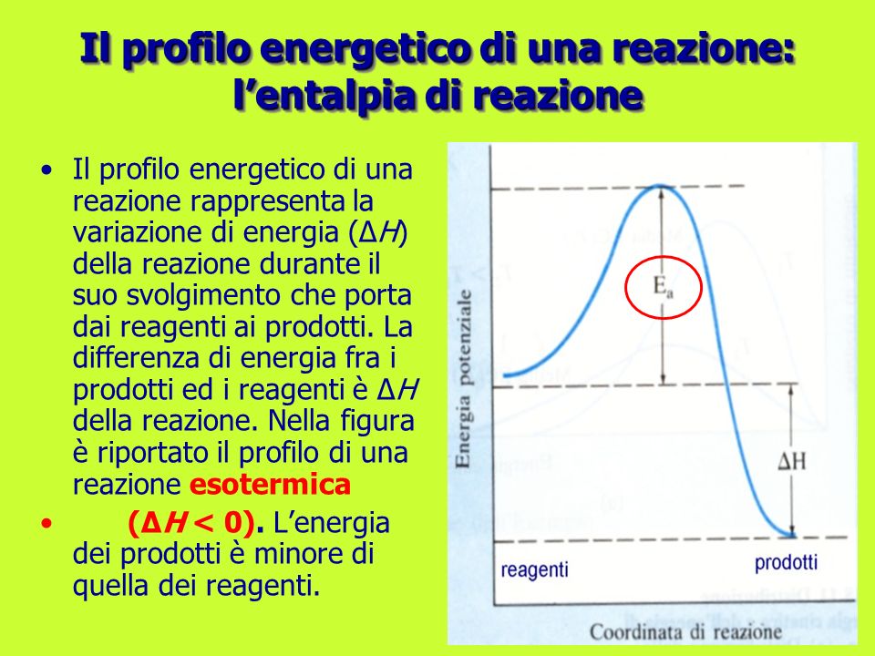 Il profilo energetico di una reazione: l’entalpia di reazione