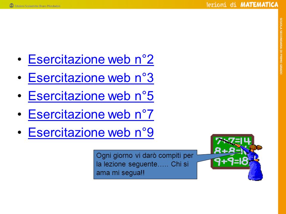 Esercitazione web n°2 Esercitazione web n°3 Esercitazione web n°5