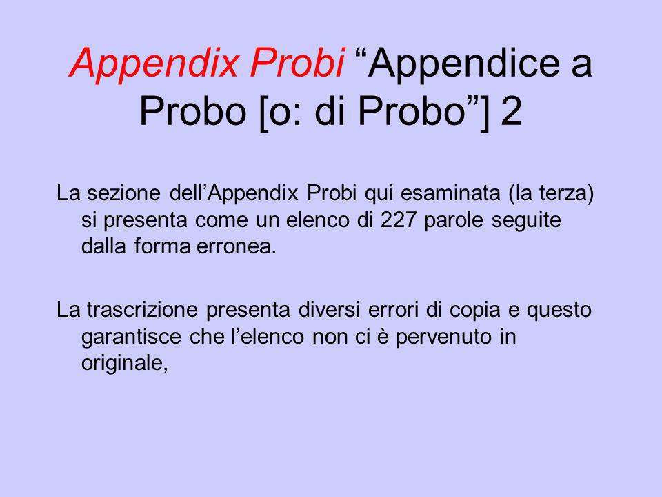 Appendix Probi Appendice a Probo [o: di Probo ] 2