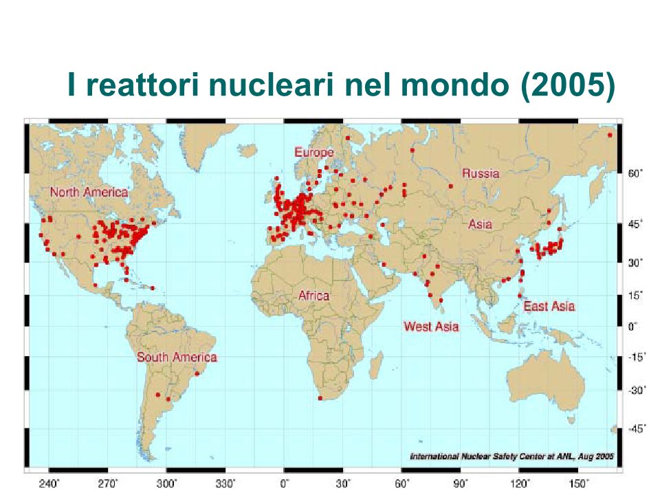I reattori nucleari nel mondo (2005)