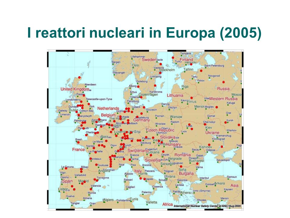 I reattori nucleari in Europa (2005)