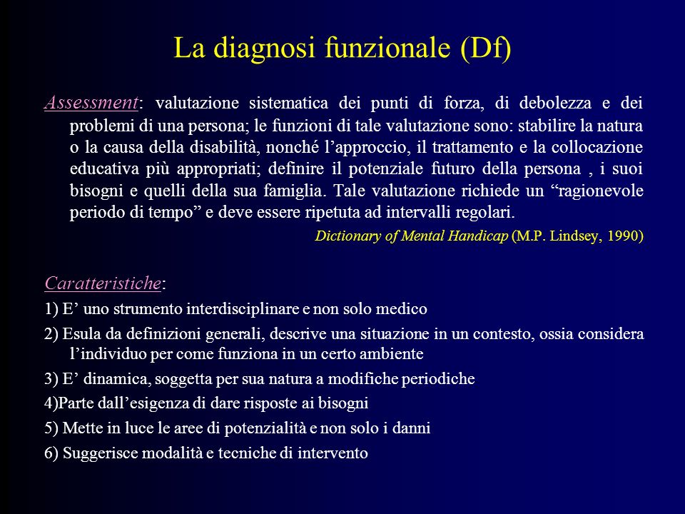 La diagnosi funzionale (Df)