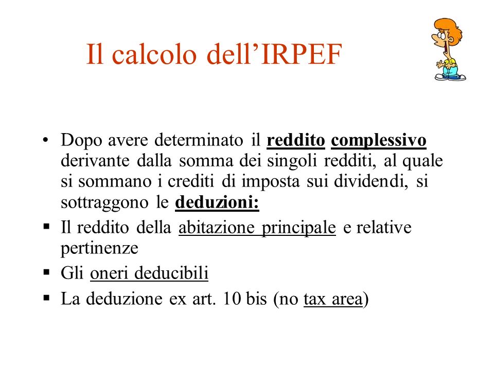 Il calcolo dell’IRPEF