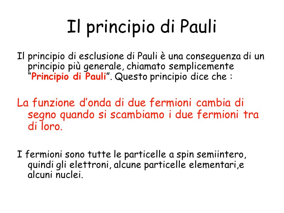Il principio di Pauli