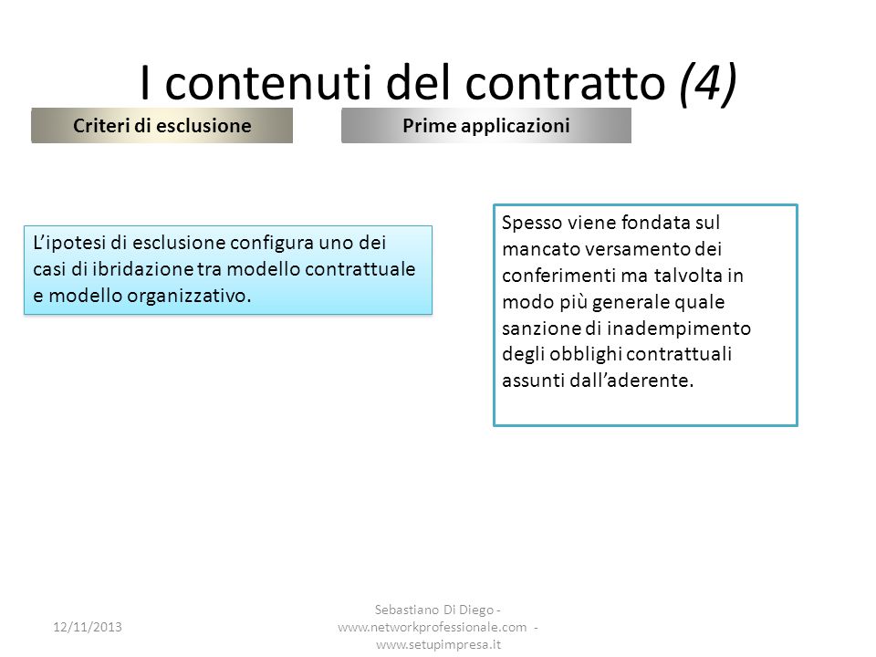 I contenuti del contratto (4)