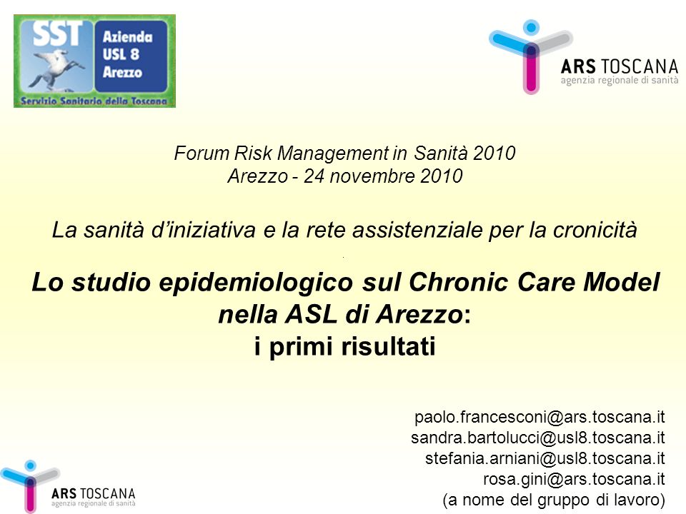 Lo studio epidemiologico sul Chronic Care Model nella ASL di Arezzo: