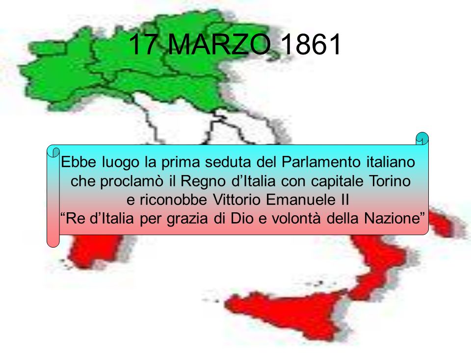 17 MARZO 1861 Ebbe luogo la prima seduta del Parlamento italiano