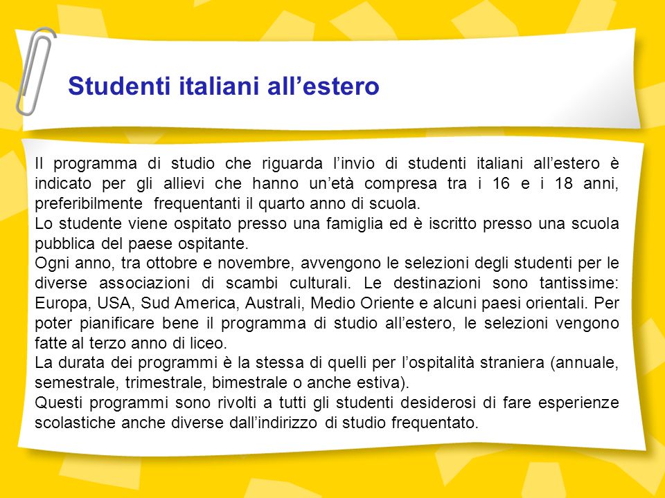 Studenti italiani all’estero