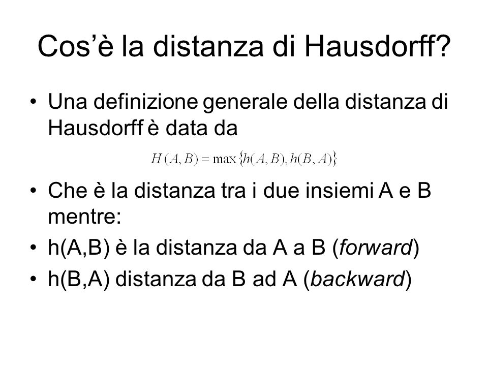 Cos’è la distanza di Hausdorff