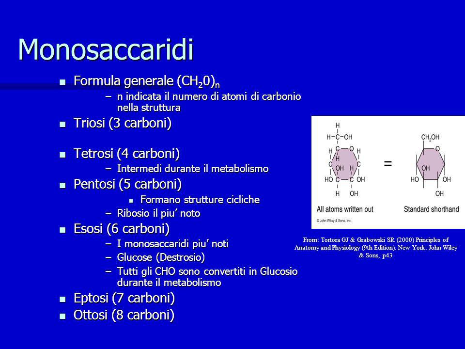 Monosaccaridi Formula generale (CH20)n Triosi (3 carboni)