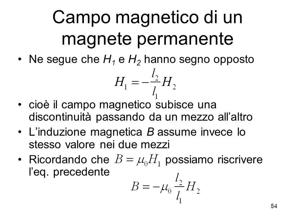 Campo magnetico di un magnete permanente