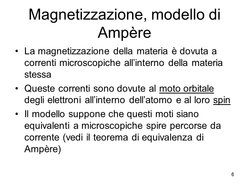 Magnetizzazione, modello di Ampère